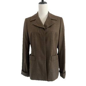 Missoni Loro Piana Wool Blazer Womens 42 US 6 Brown Italy Luxury Button Jacket